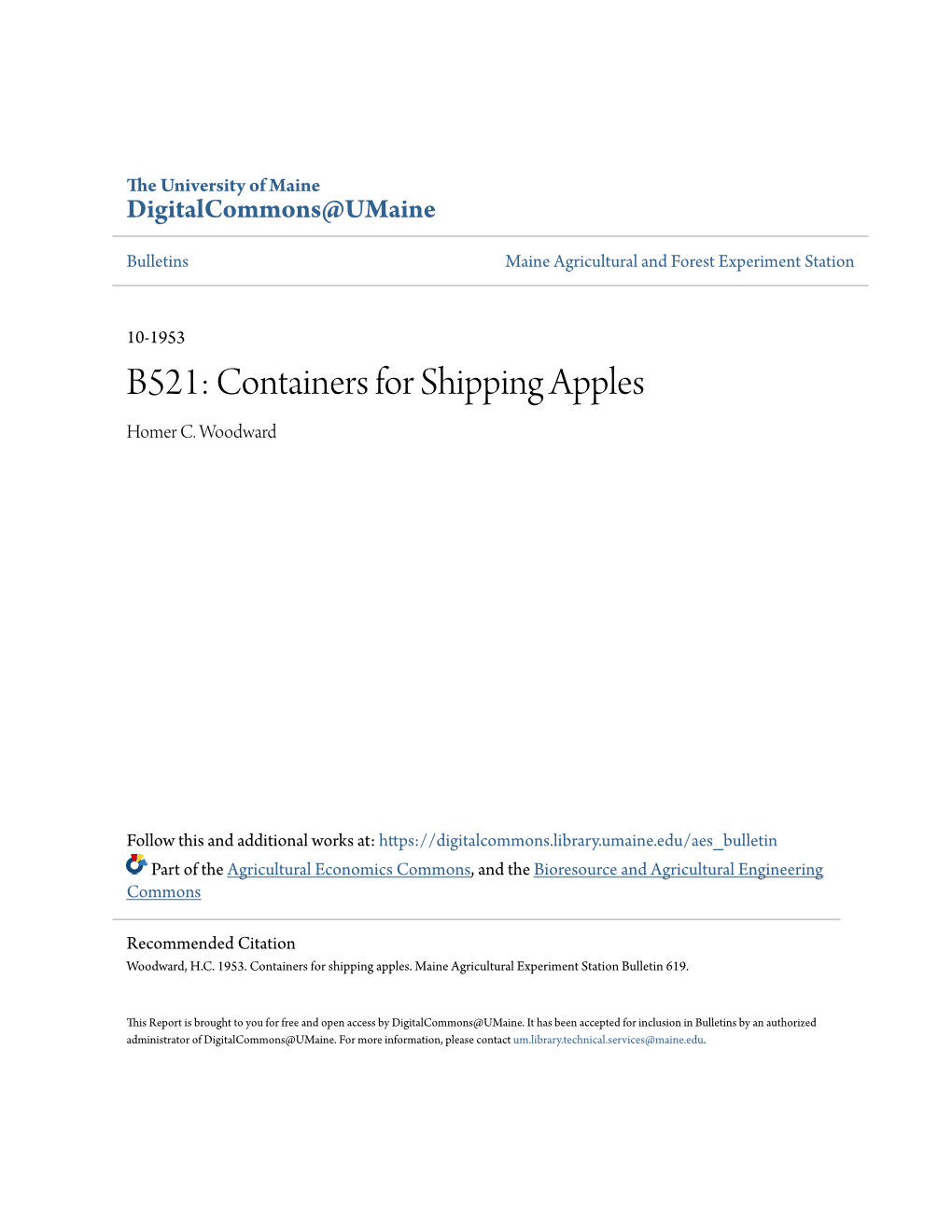 Containers for Shipping Apples Homer C