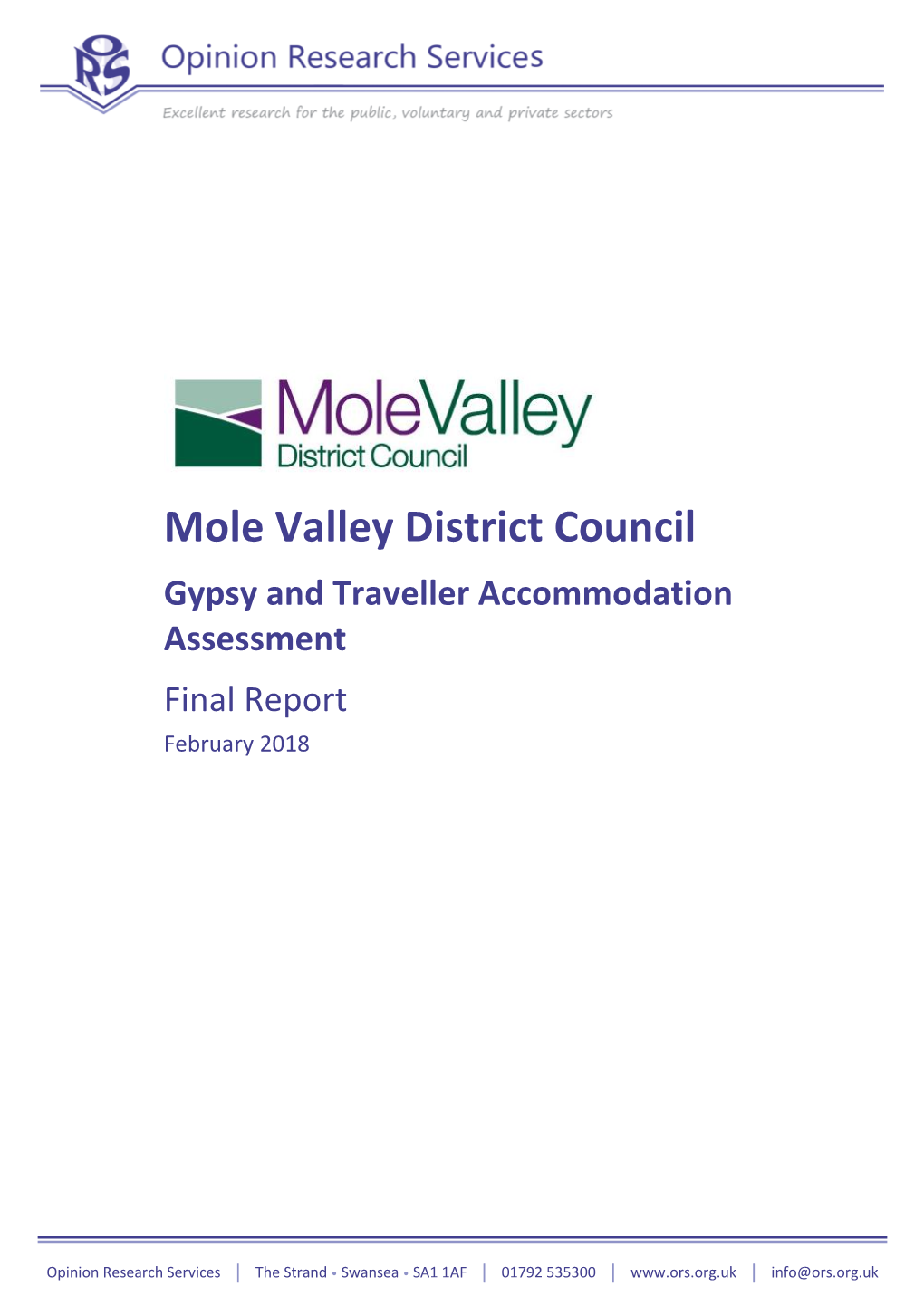 Mole Valley District Council Gypsy and Traveller Accommodation Assessment Final Report February 2018