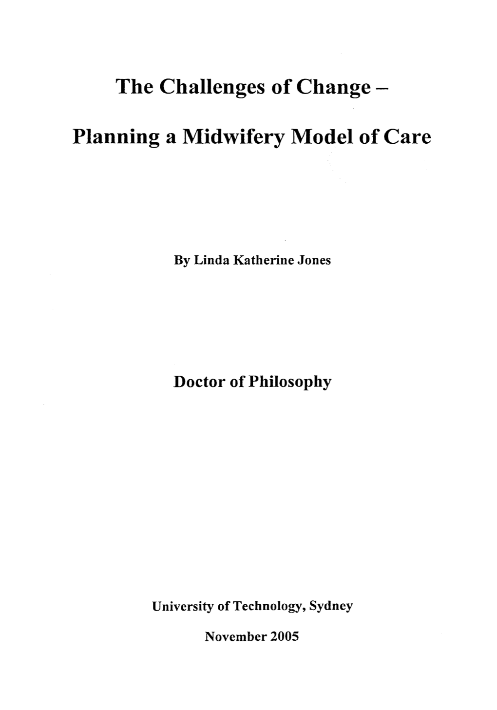 Planning a Midwifery Model of Care