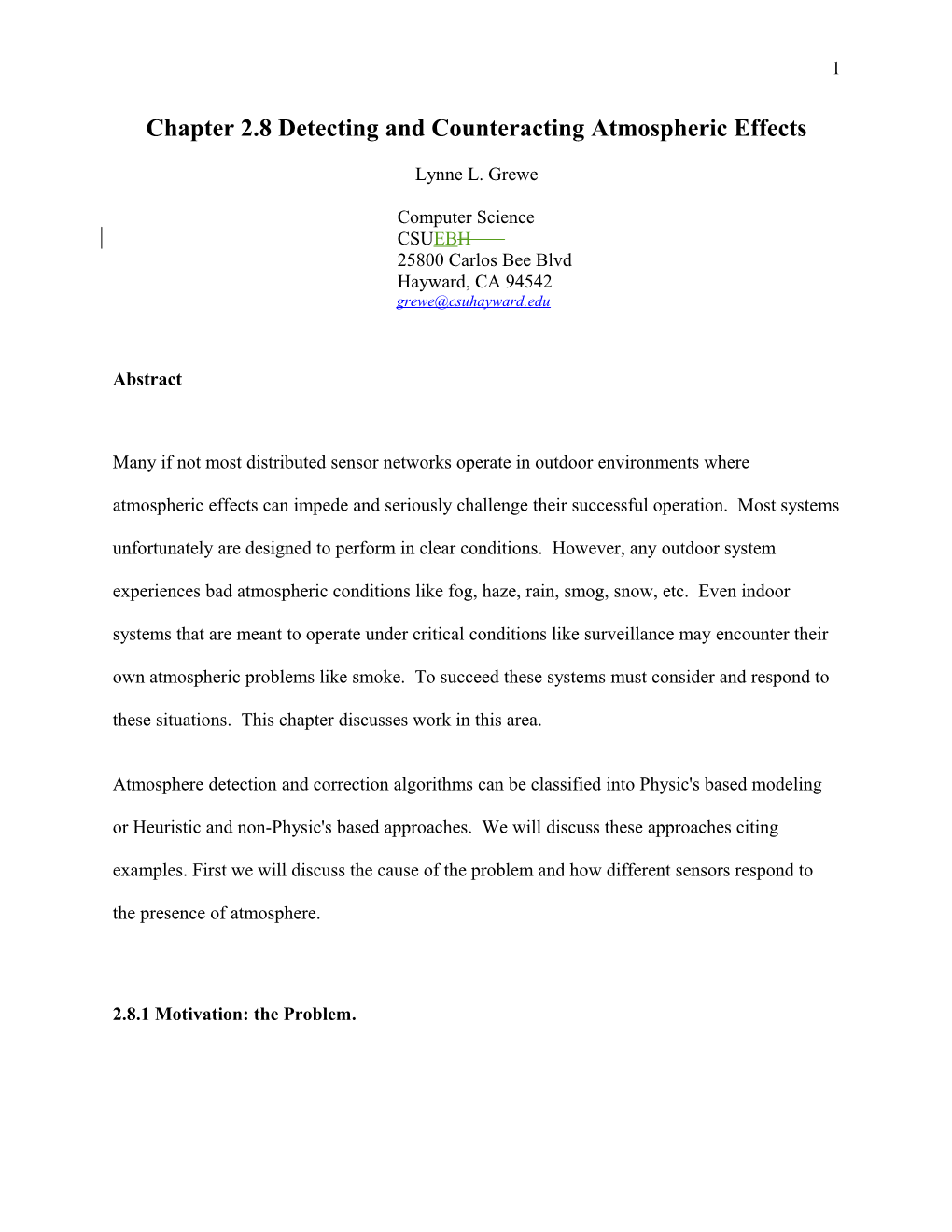 Chapter 2.8 Detecting and Counteracting Atmospheric Effects