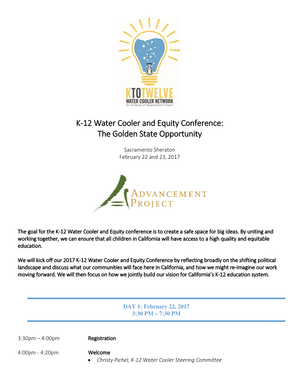 K-12 Water Cooler and Equity Conference: the Golden State Opportunity