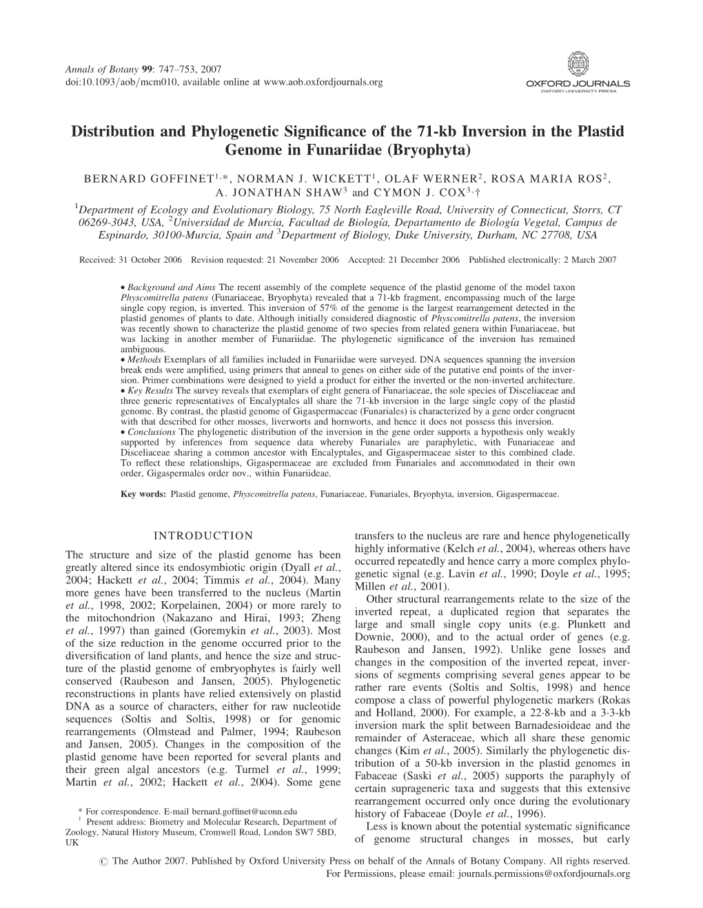 Distribution and Phylogenetic Significance of the 71-Kb Inversion