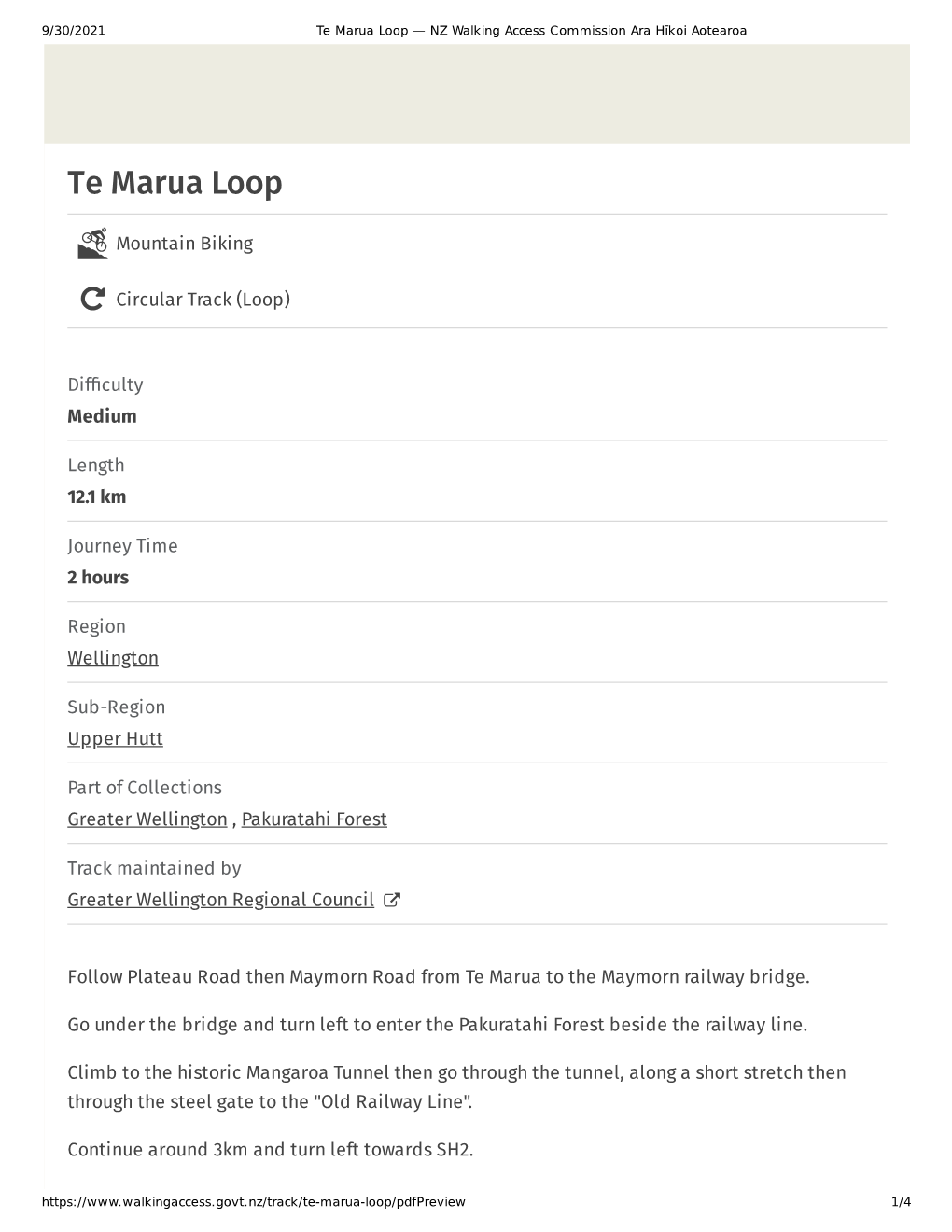 Te Marua Loop — NZ Walking Access Commission Ara Hīkoi Aotearoa