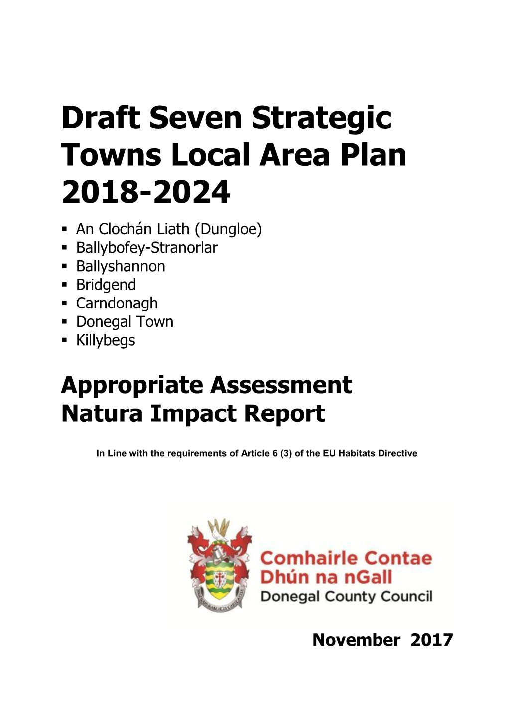 Appropriate Assessment Natura Impact Report