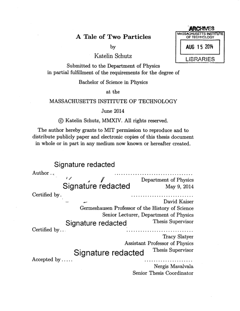 Signature Redacted Thesis Supervisor Certified By