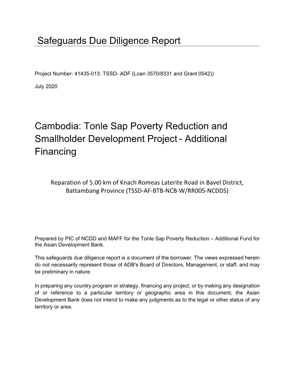 41435-013: Tonle Sap Poverty Reduction and Smallholder