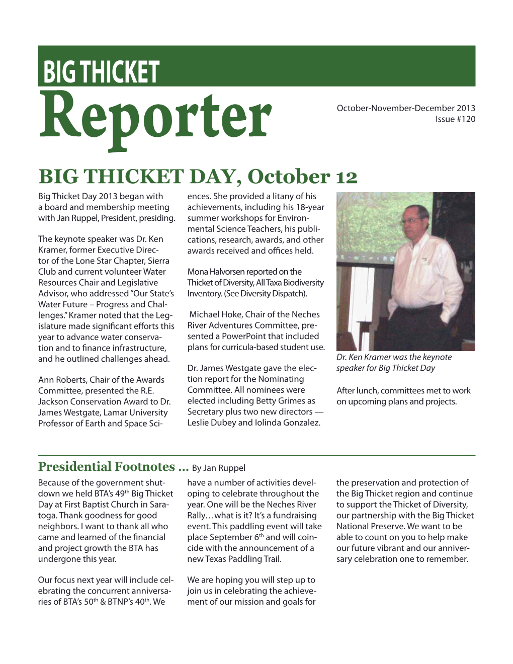 Big Thicket Reporter, Issue