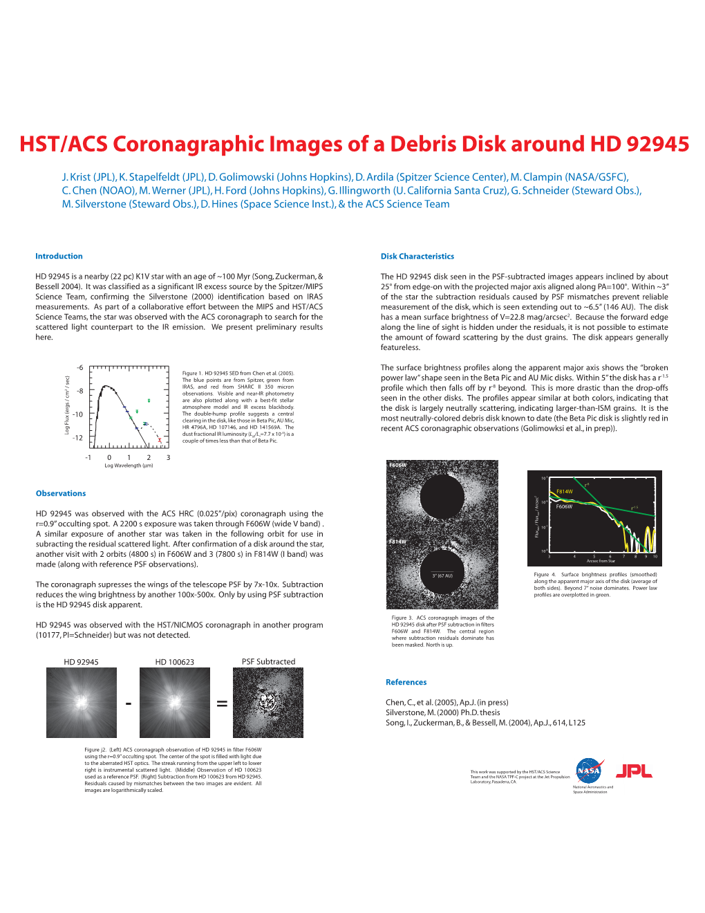 HST/ACS Coronagraphic Images of a Debris Disk Around HD 92945