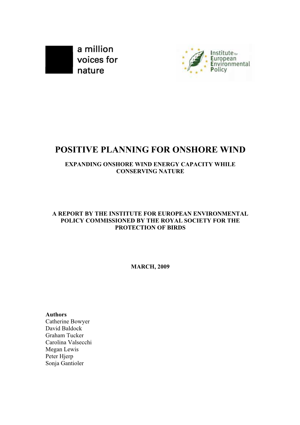 Positive Planning for Onshore Wind
