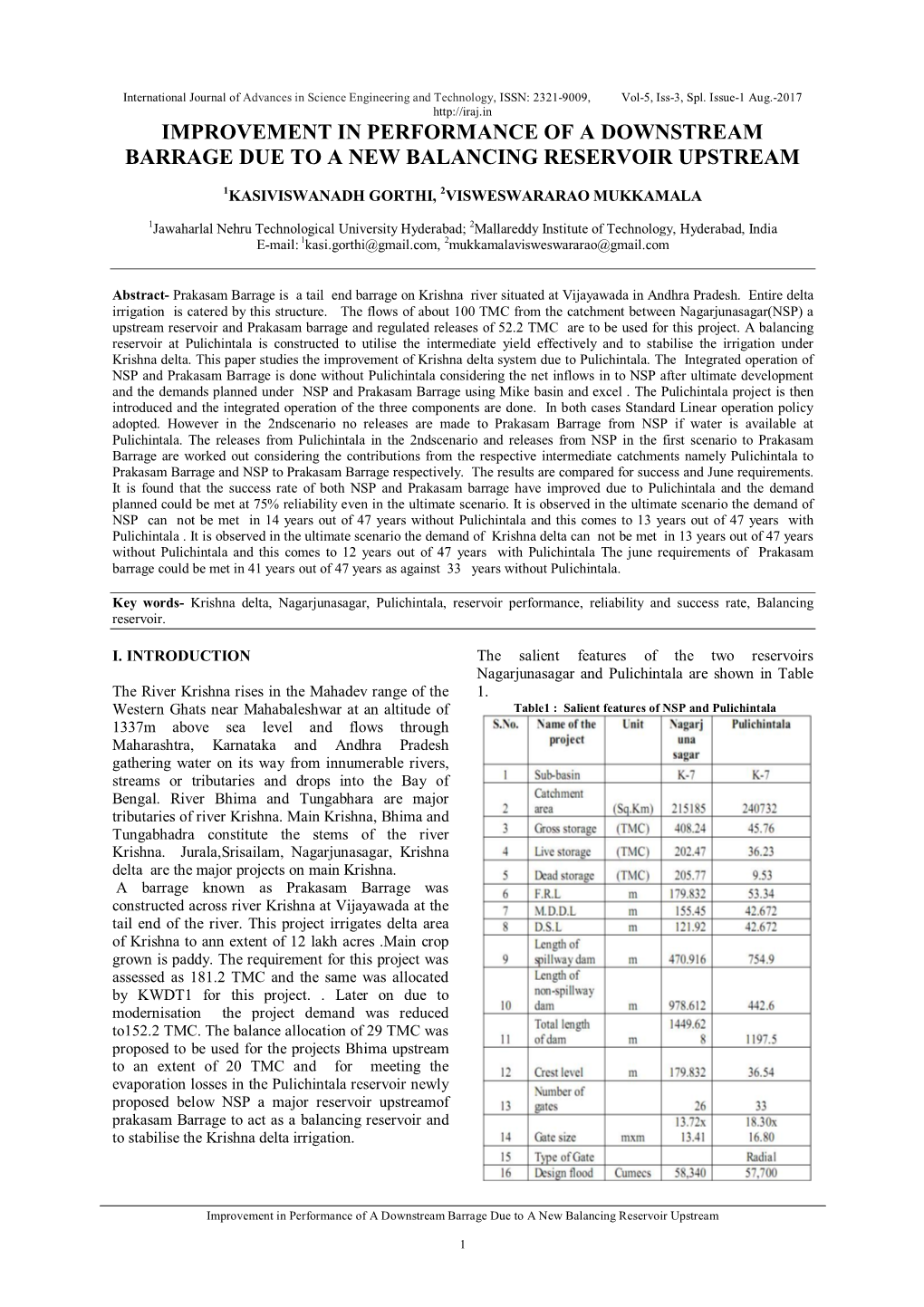 Improvement in Performance of a Downstream Barrage Due to a New Balancing Reservoir Upstream