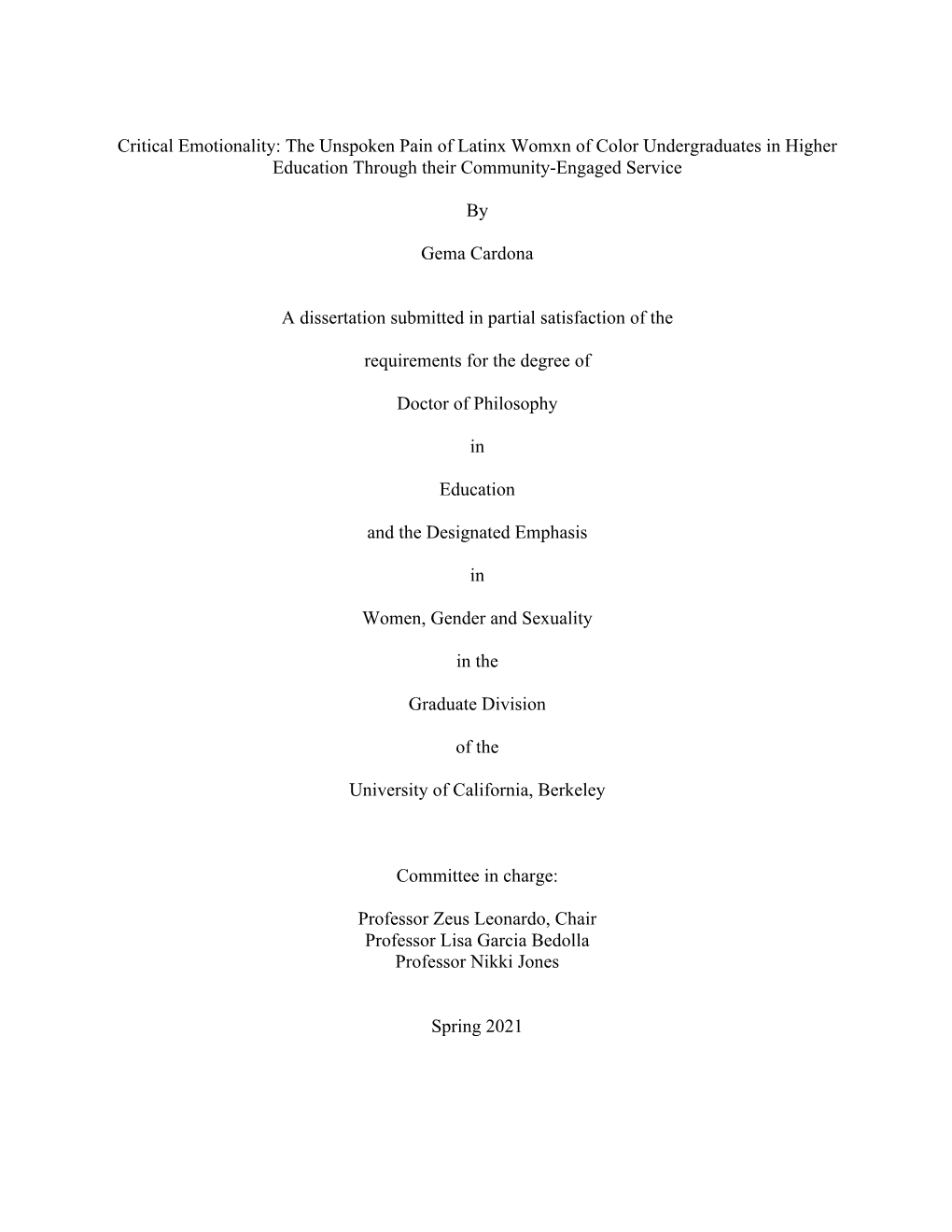 Critical Emotionality: the Unspoken Pain of Latinx Womxn of Color Undergraduates in Higher Education Through Their Community-Engaged Service