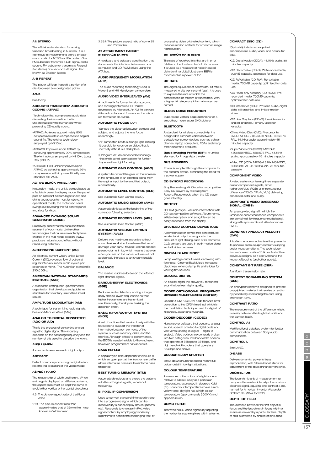 GLOSSARY C Length and Aperture