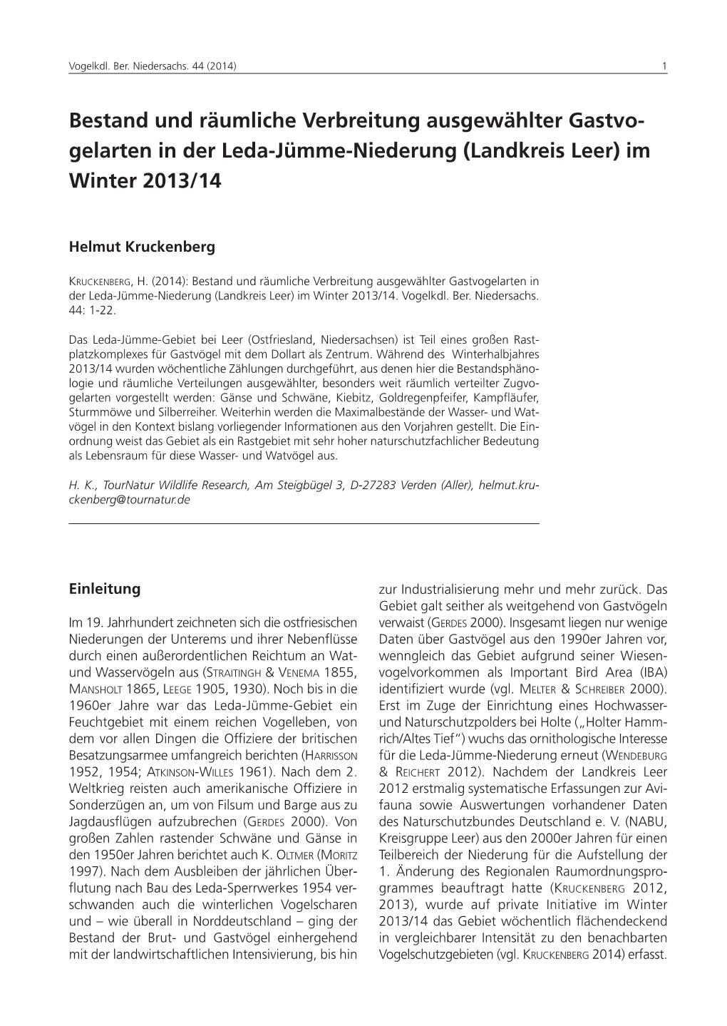 Gelarten in Der Leda-Jümme-Niederung (Landkreis Leer) Im Winter 2013/14