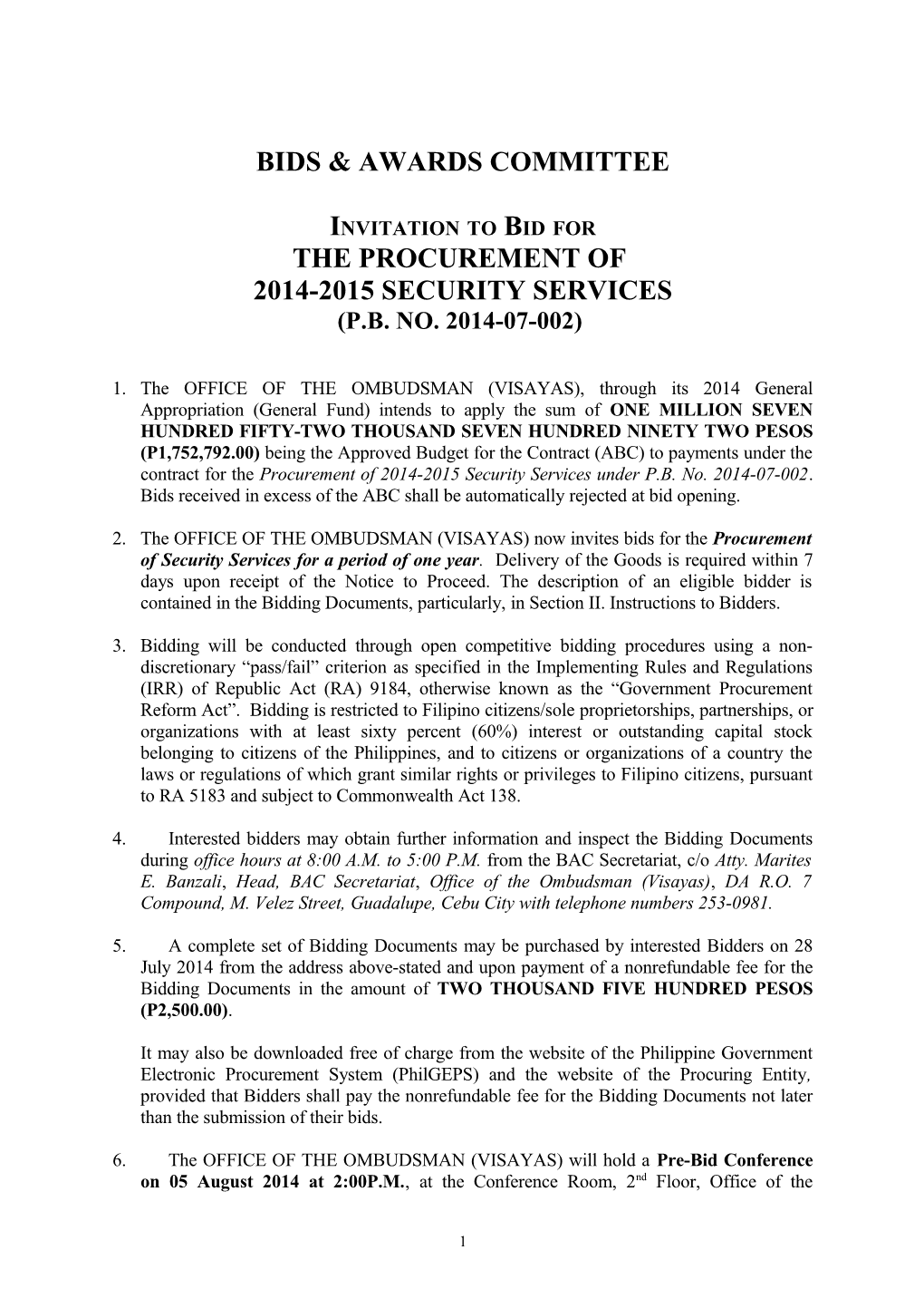 Philippine Bidding Documents s2