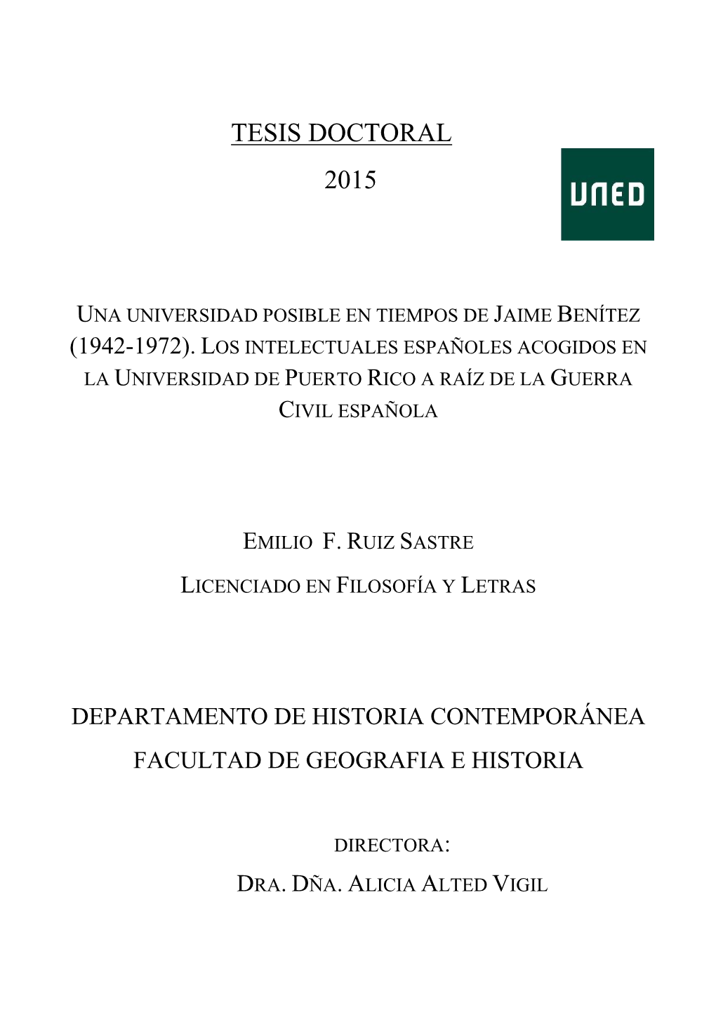 La Universidad De Puerto Rico a Raíz De La Guerra Civil Española