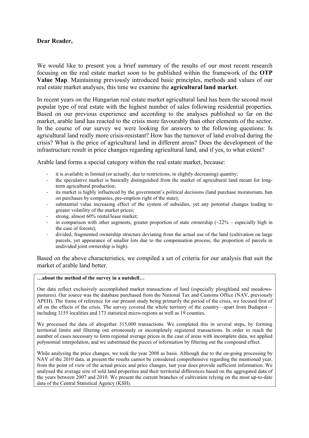 Agricultural Land Property Value