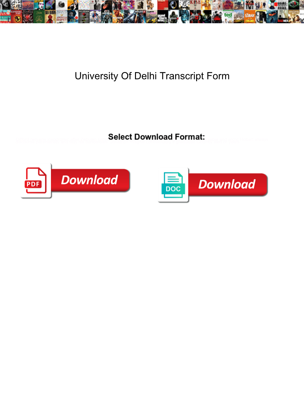 University of Delhi Transcript Form