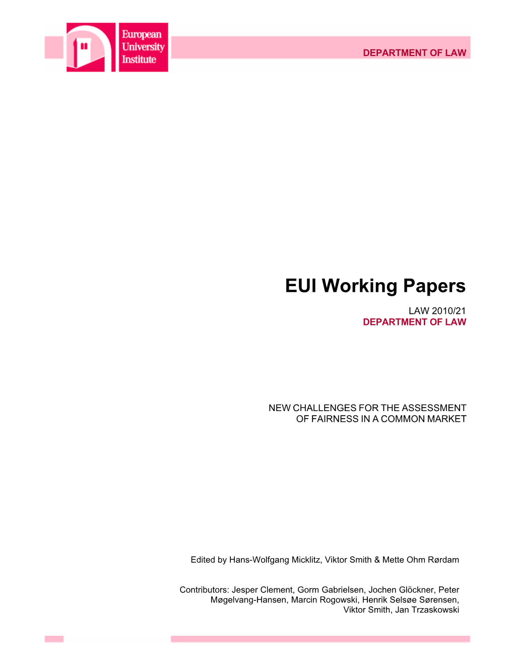 EUI Working Papers