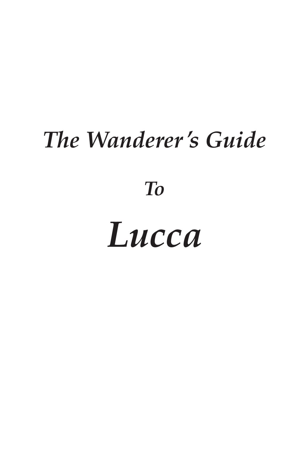 The Wanderer ’S Guide