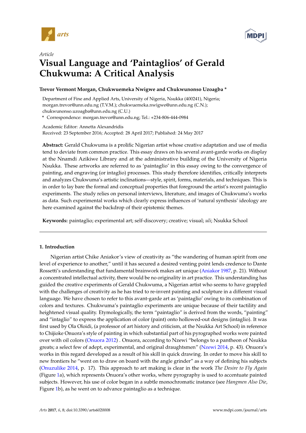 Of Gerald Chukwuma: a Critical Analysis