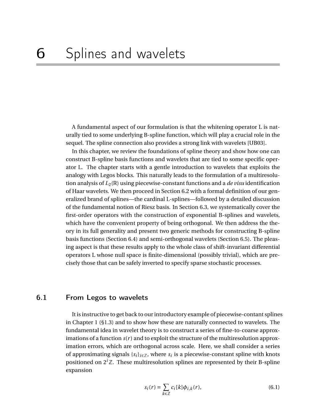 Splines and Wavelets