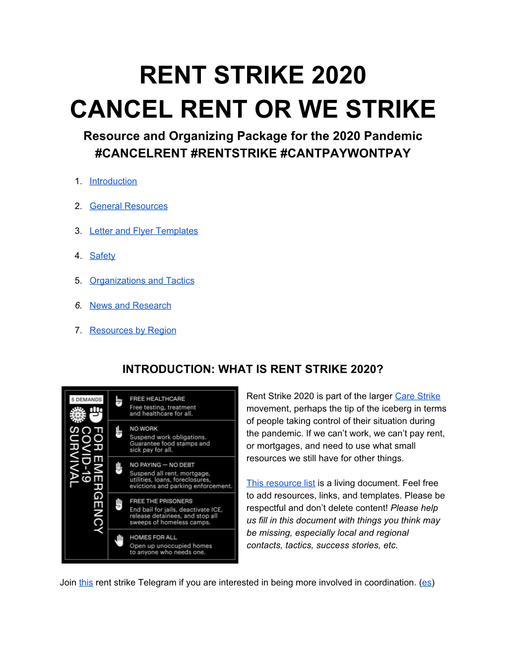 RENT STRIKE 2020 CANCEL RENT OR WE STRIKE Resource and Organizing Package for the 2020 Pandemic #CANCELRENT #RENTSTRIKE #CANTPAYWONTPAY