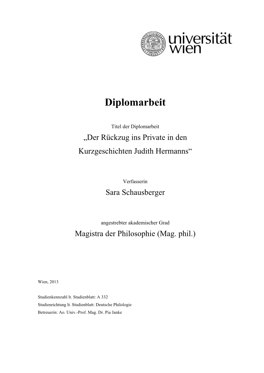 Diplomarbeit