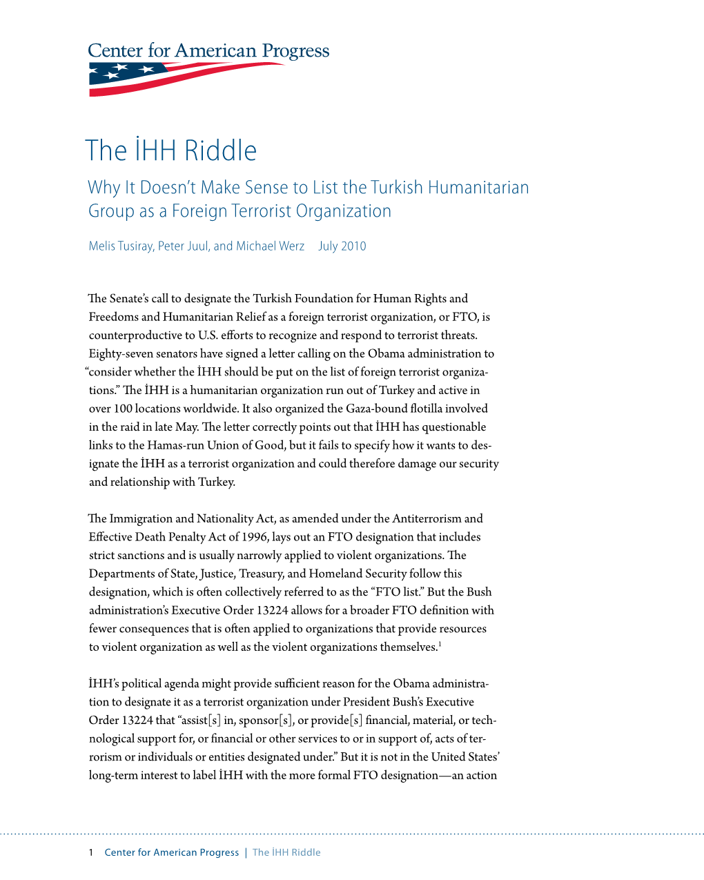 The İHH Riddle Why It Doesn’T Make Sense to List the Turkish Humanitarian Group As a Foreign Terrorist Organization