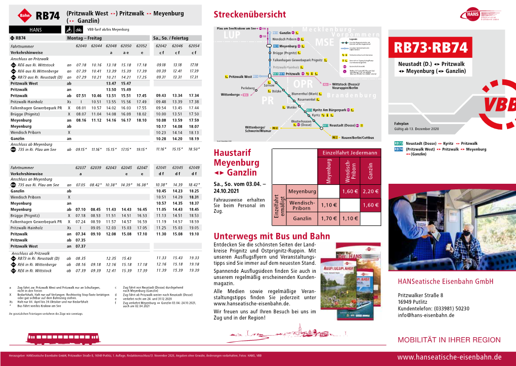 Fahrplan RB74