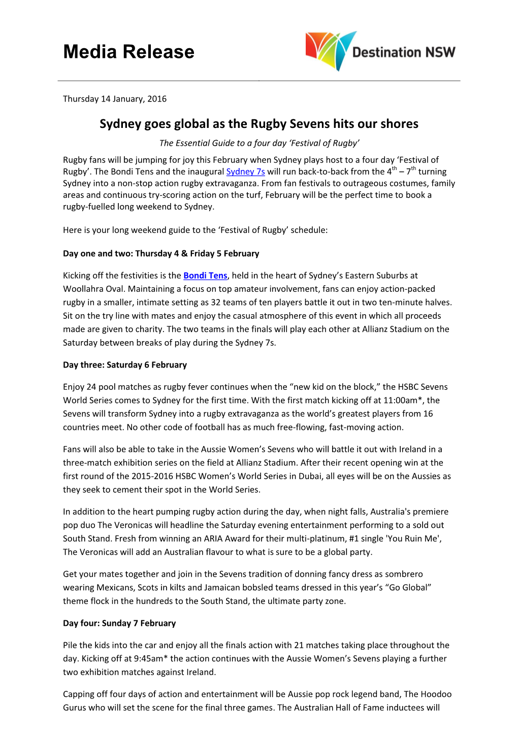 Sydney Goes Global As the Rugby Sevens Hits Our