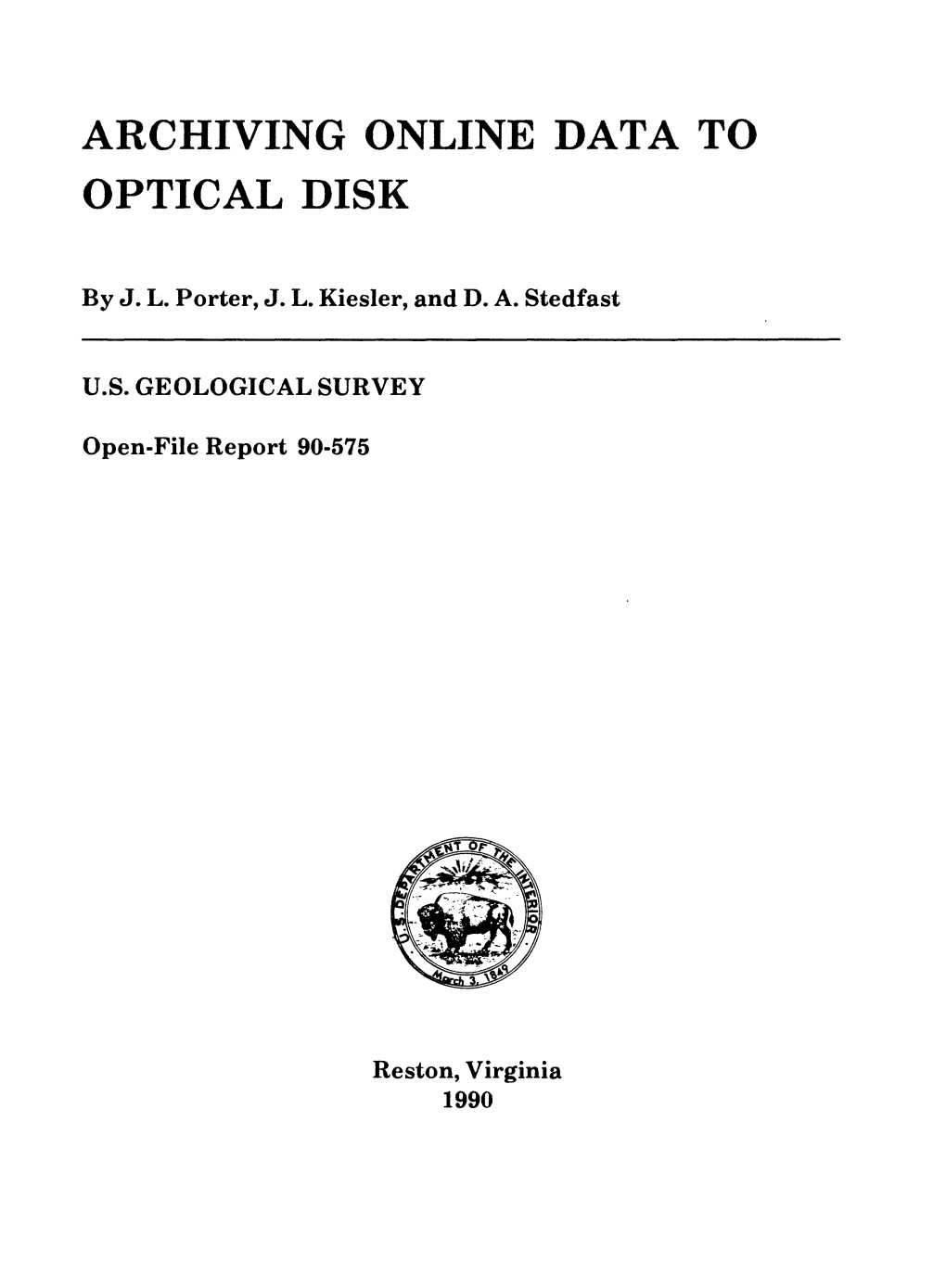 Archiving Online Data to Optical Disk