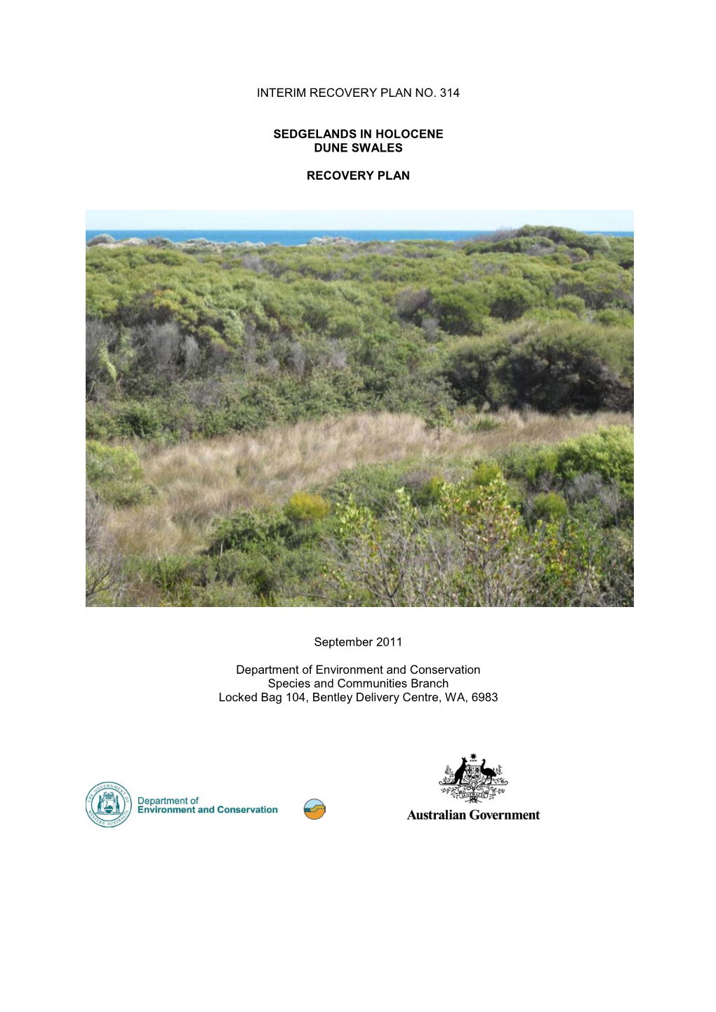 Sedgelands in Holocene Dune Swales Recovery Plan
