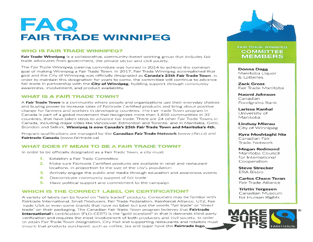 Faq I Fair Trade Winnipeg