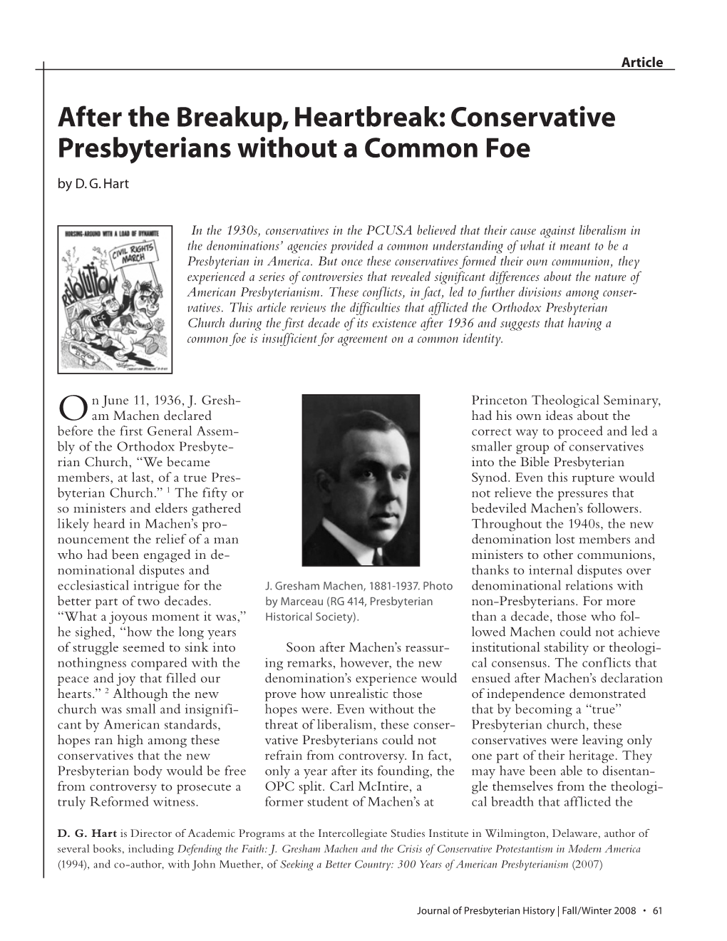 Conservative Presbyterians Without a Common Foe by D