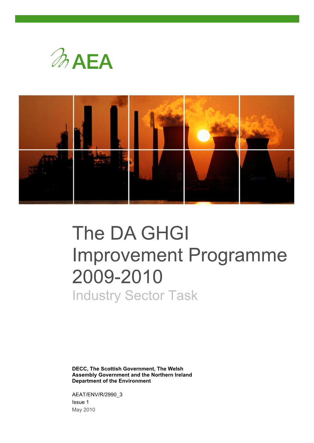 The DA GHGI Improvement Programme 2009-2010 Industry Sector Task