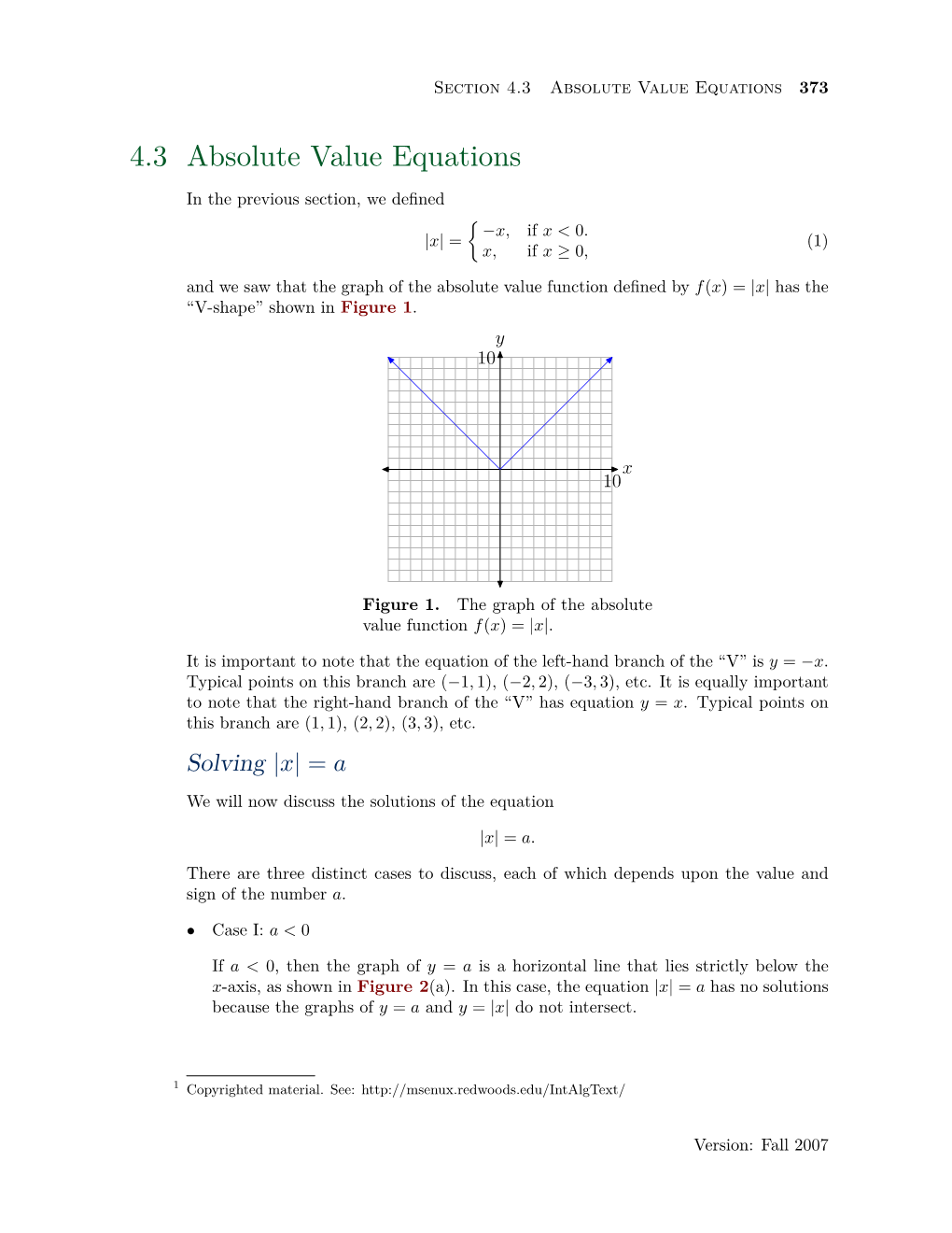 4.3 Absolute Value Equations 373