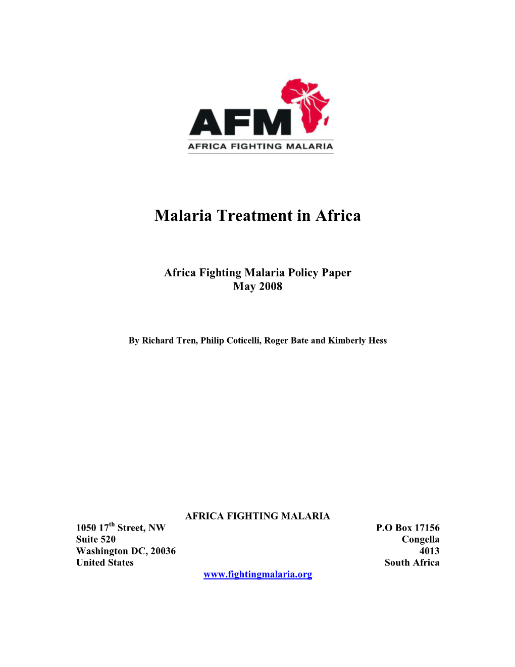 Malaria Treatment in Africa