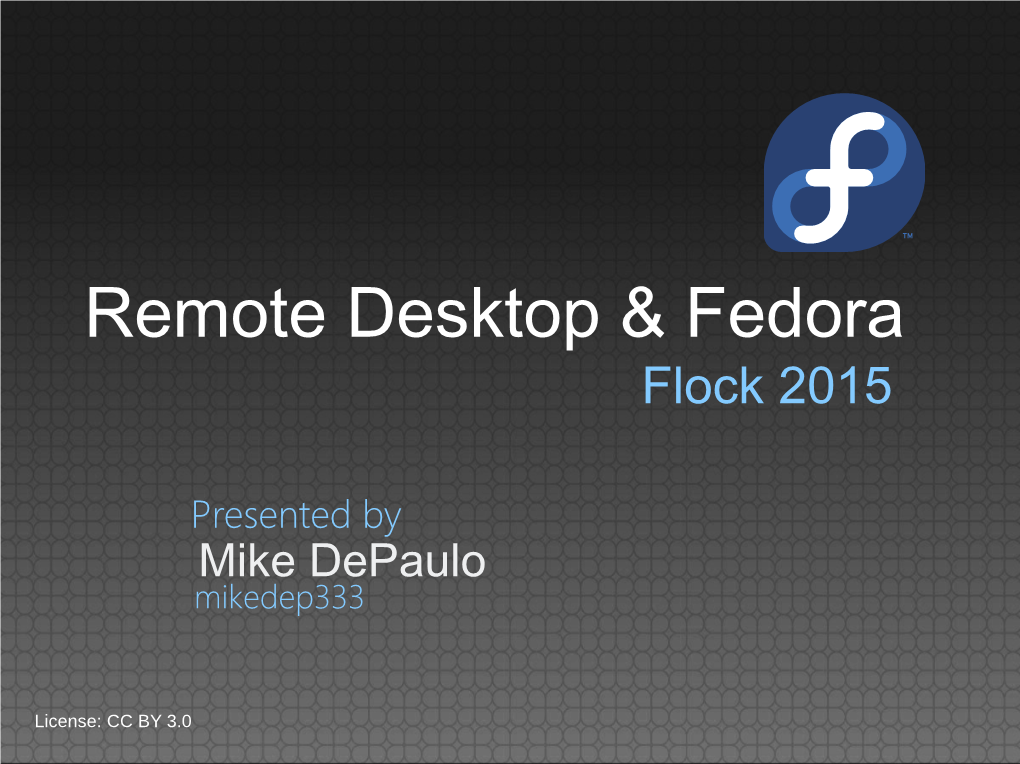 Remote Desktop and Fedora