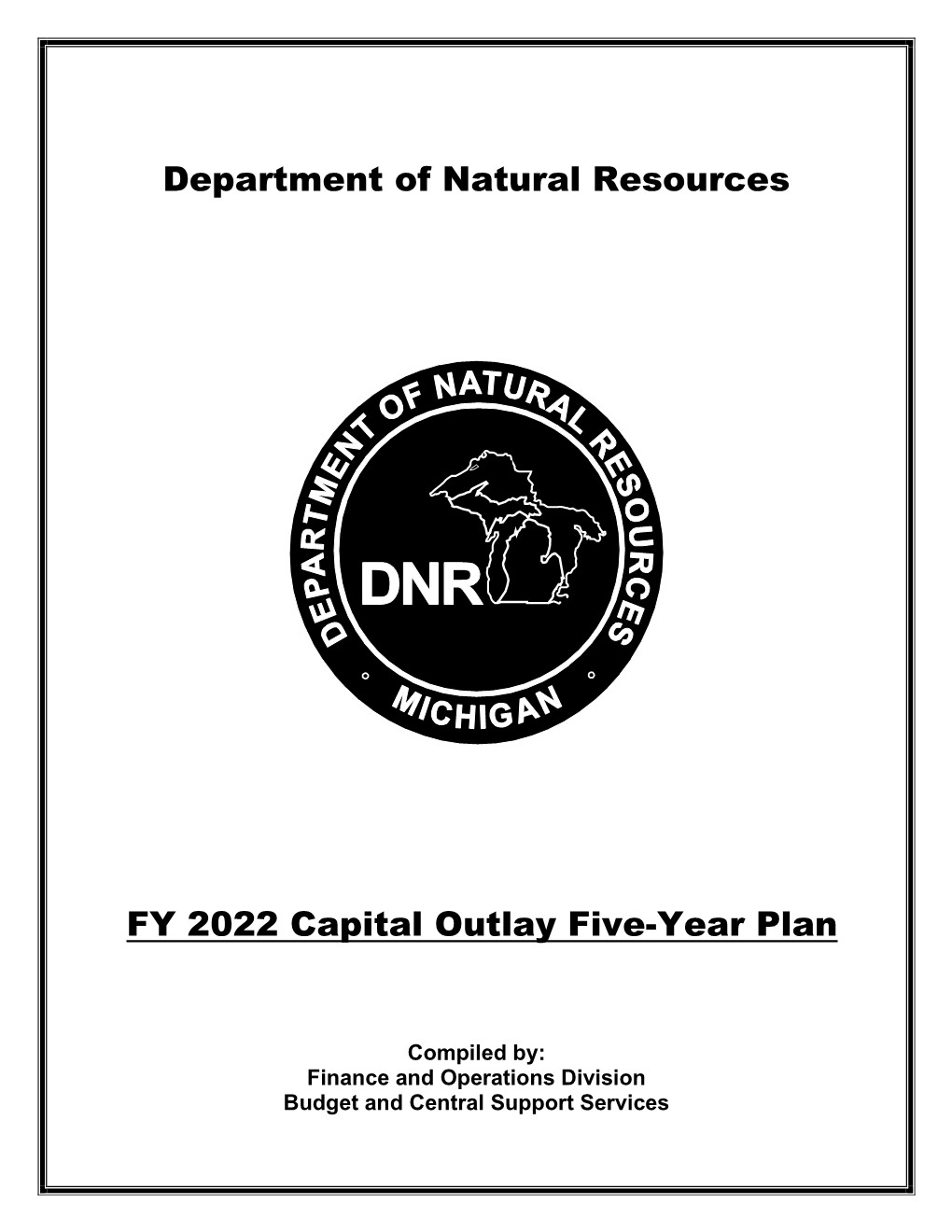 Department of Natural Resources FY 2022 Capital Outlay Five-Year Plan