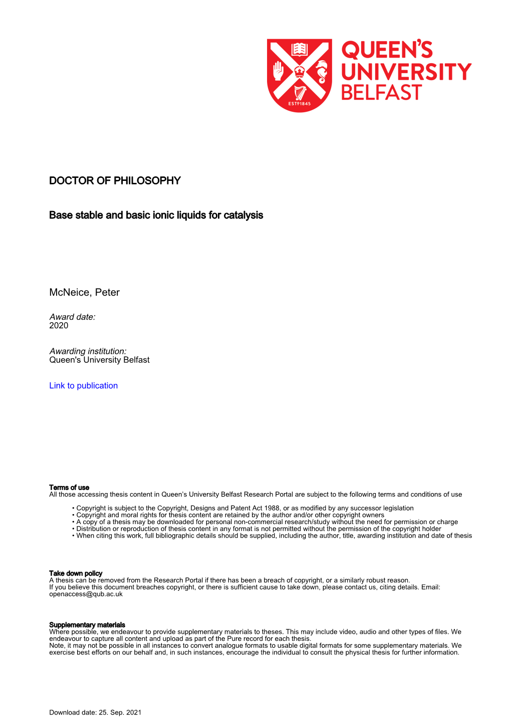 Base Stable and Basic Ionic Liquids for Catalysis