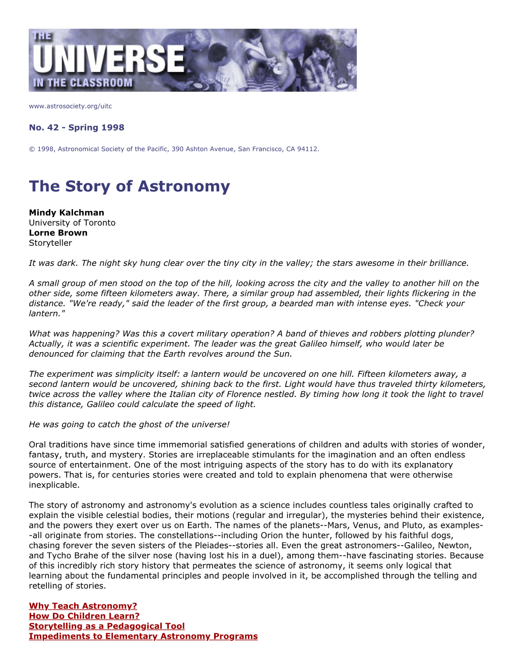 The Story of Astronomy