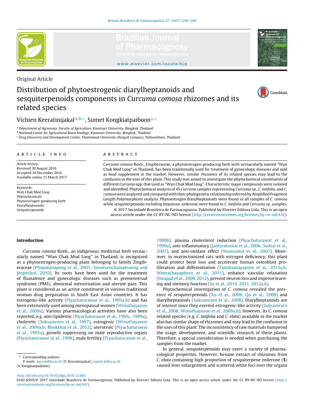 Distribution of Phytoestrogenic Diarylheptanoids and Sesquiterpenoids Components in Curcuma Comosa Rhizomes and Its Related Spec