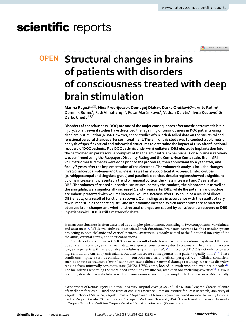 Structural Changes in Brains of Patients with Disorders Of