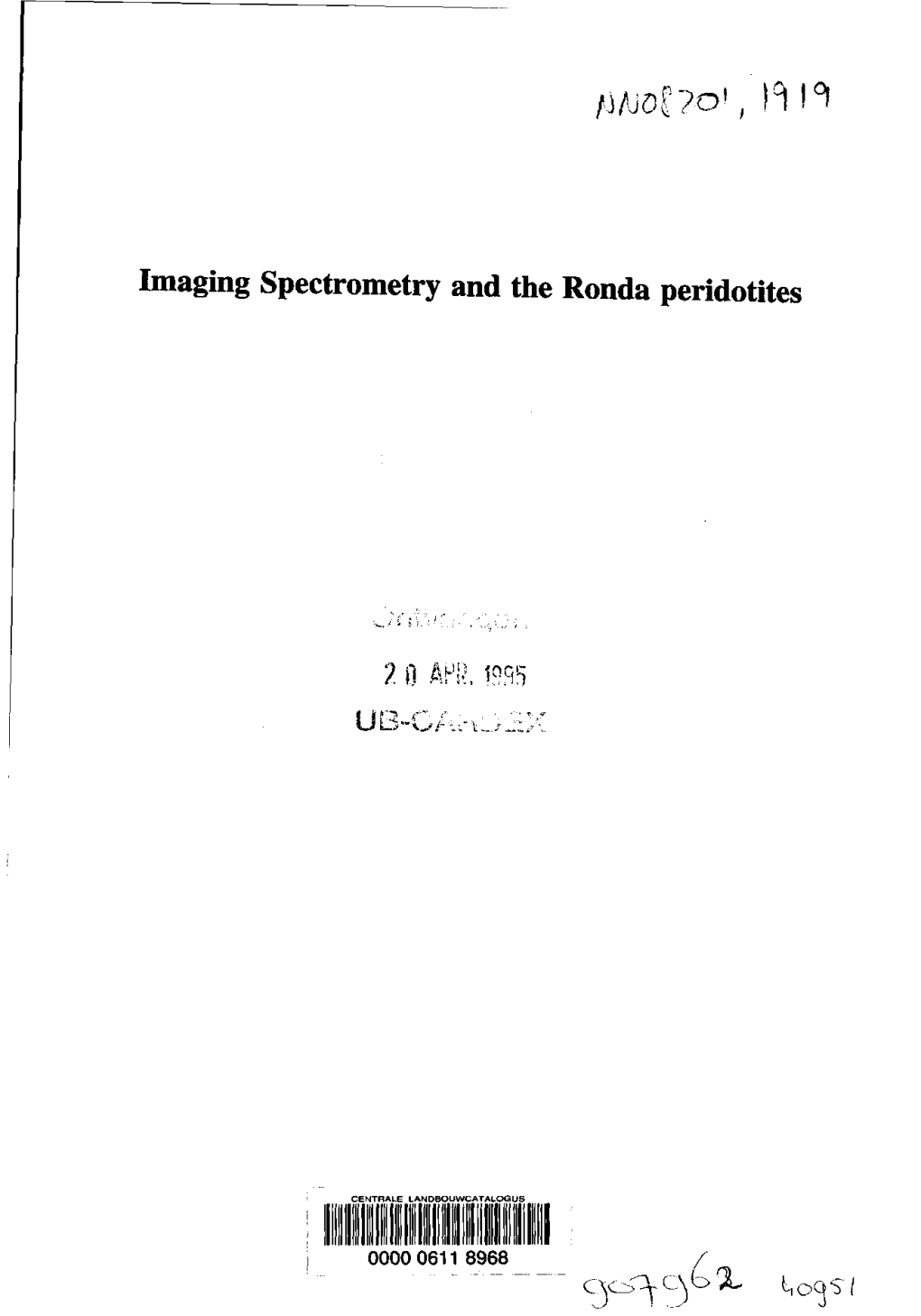 Imaging Spectrometry and the Ronda Peridotites