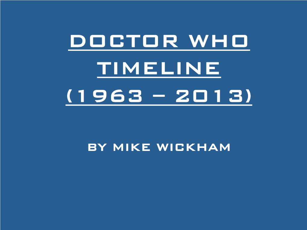 Doctor Who Timeline