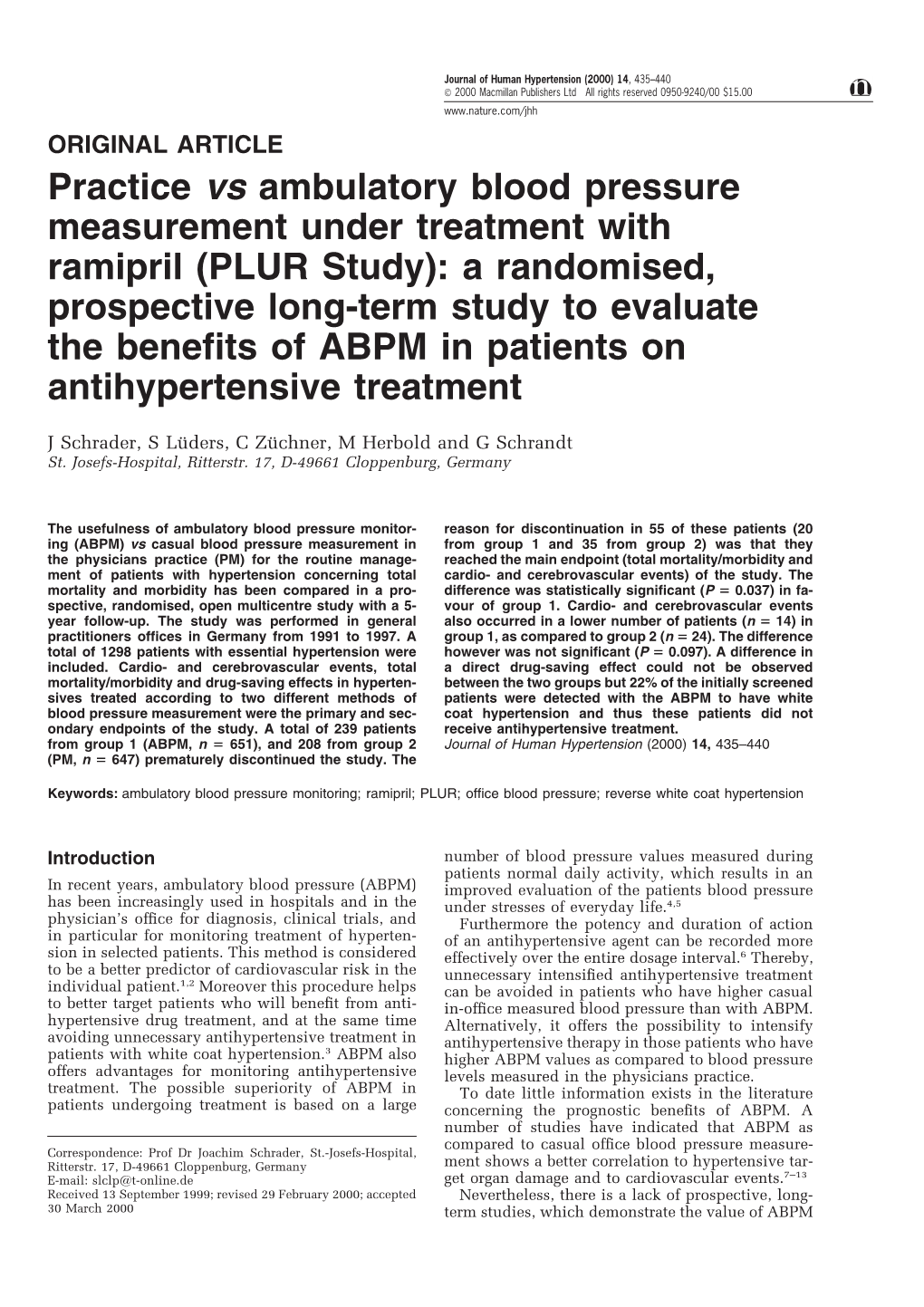 Practice Vs Ambulatory Blood Pressure Measurement Under Treatment With