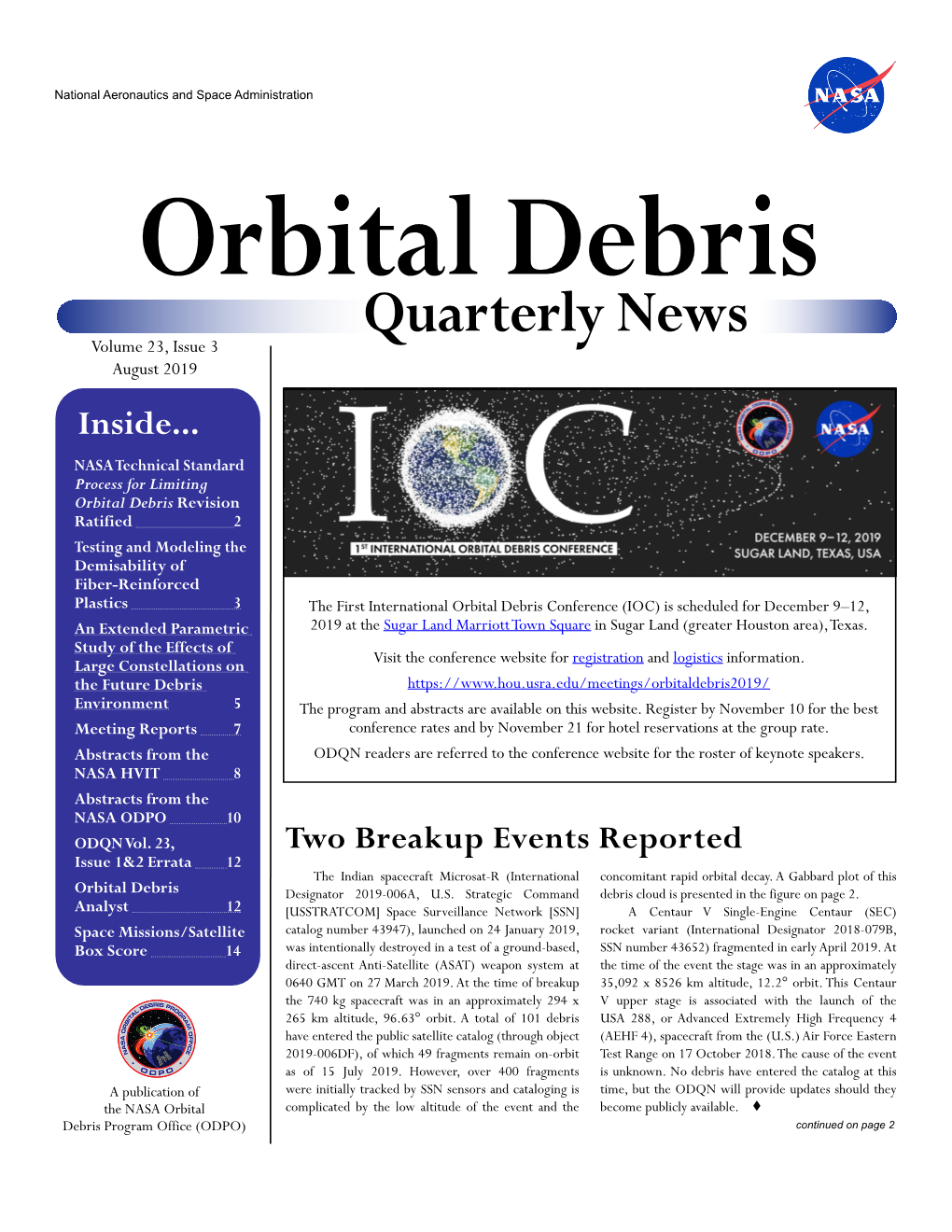 Orbital Debris Quarterly News 23-3