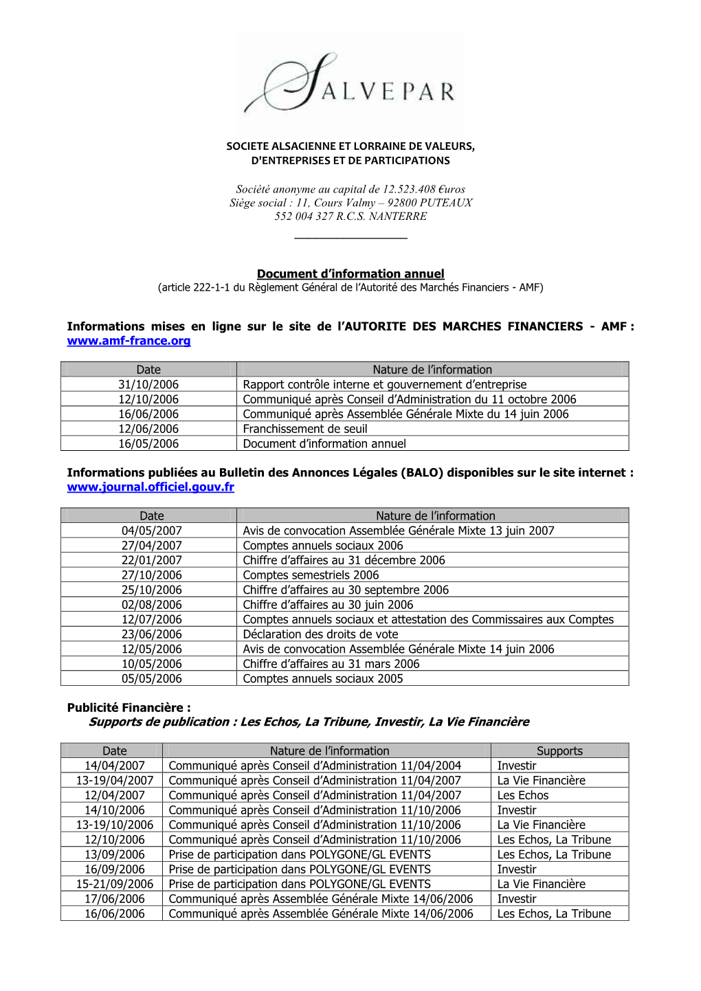 Les Echos, La Tribune, Investir, La Vie Financière