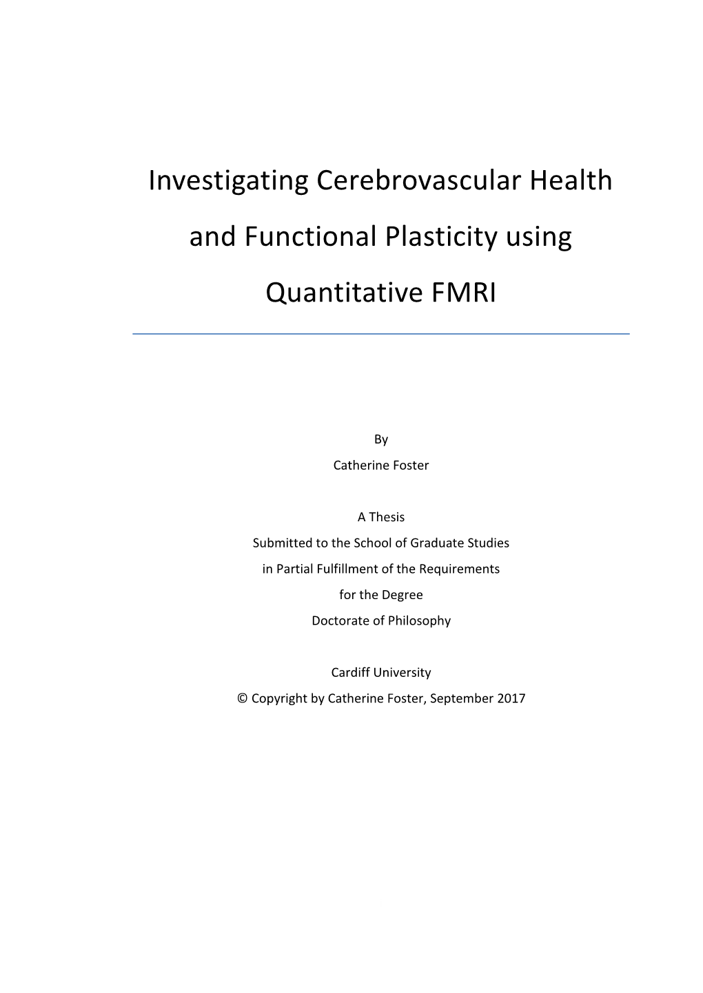 Investigating Cerebrovascular Health and Functional Plasticity Using