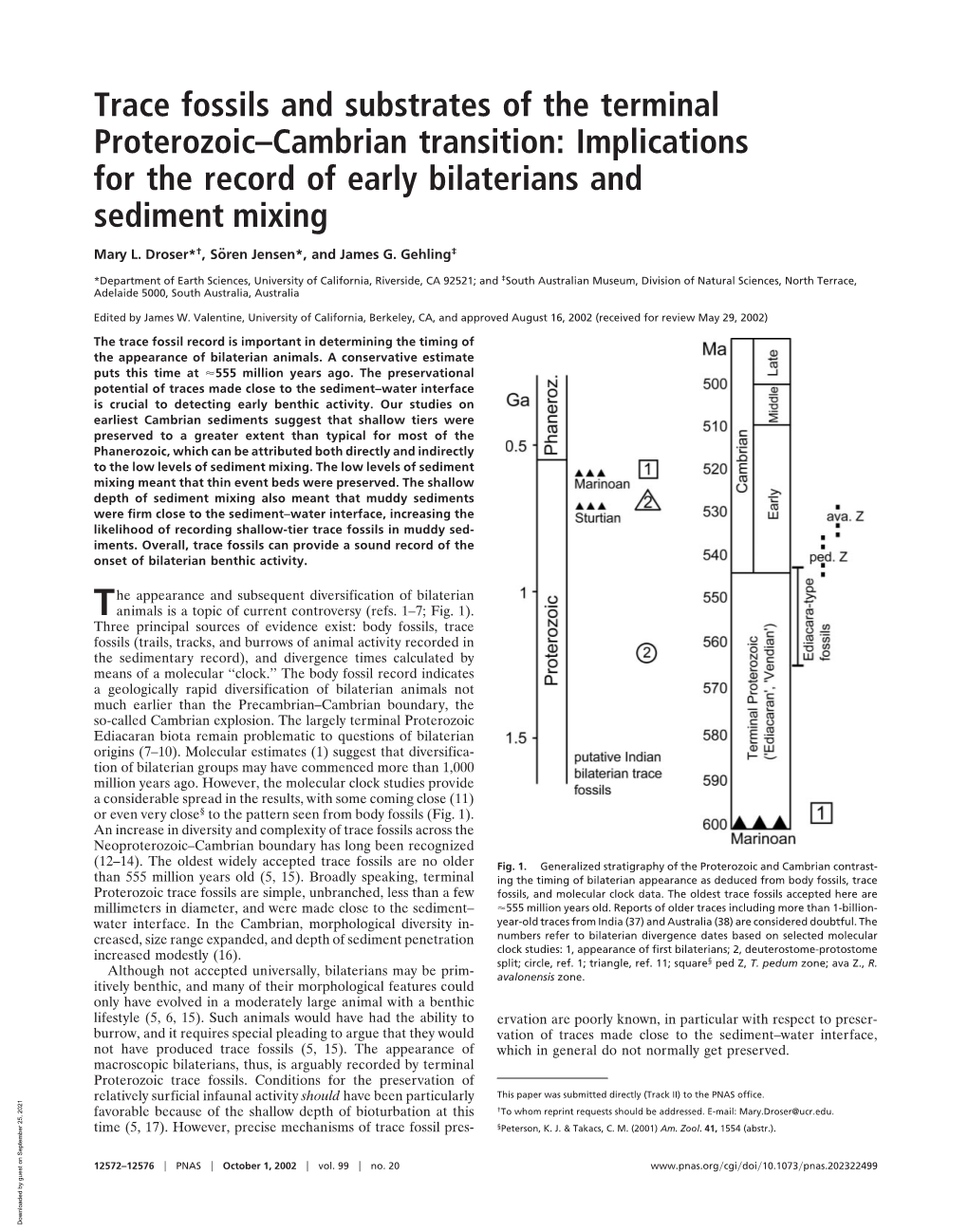 Trace Fossils and Substrates of the Terminal Proterozoic–Cambrian Transition: Implications for the Record of Early Bilaterians and Sediment Mixing